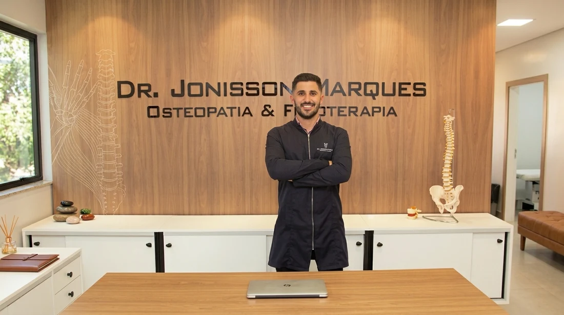 Dr. Jonisson Marques em seu consultório, Amaitê Clínica Integrada